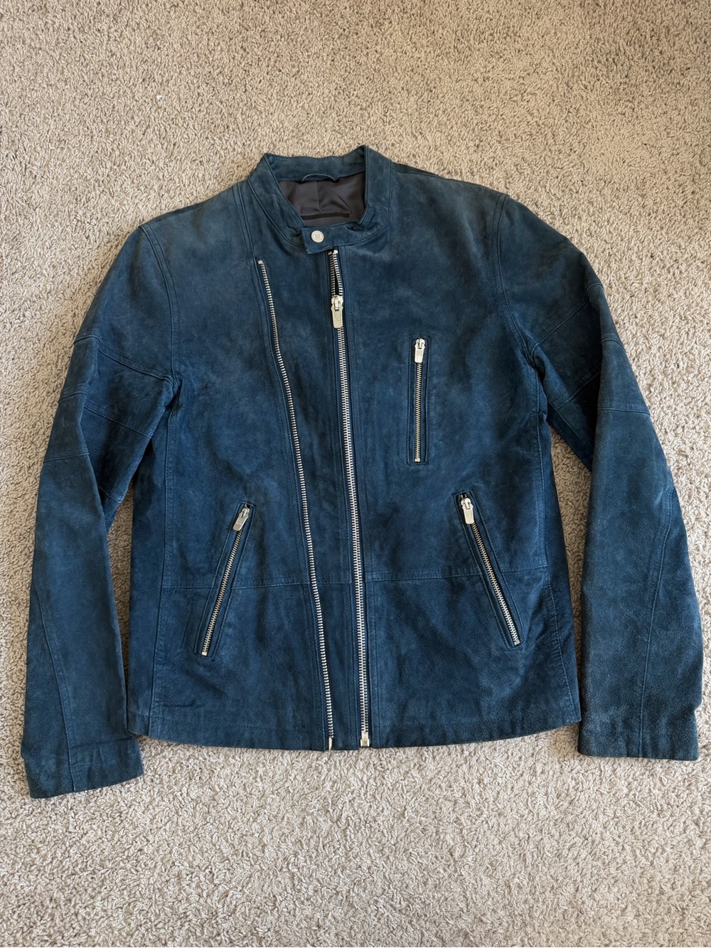 Zara Man Pig Leather Zip Front Jacket